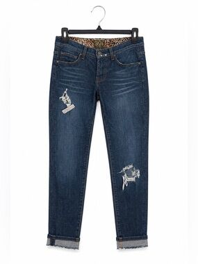 Rich & Skinny Jeans Womens 24 Dark Wash Skinny Distressed Stretch Denim